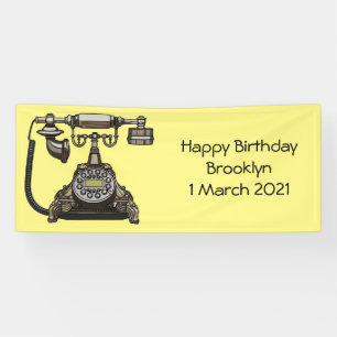 Telephone cartoon illustration banner