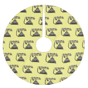 Telephone cartoon illustration brushed polyester tree skirt