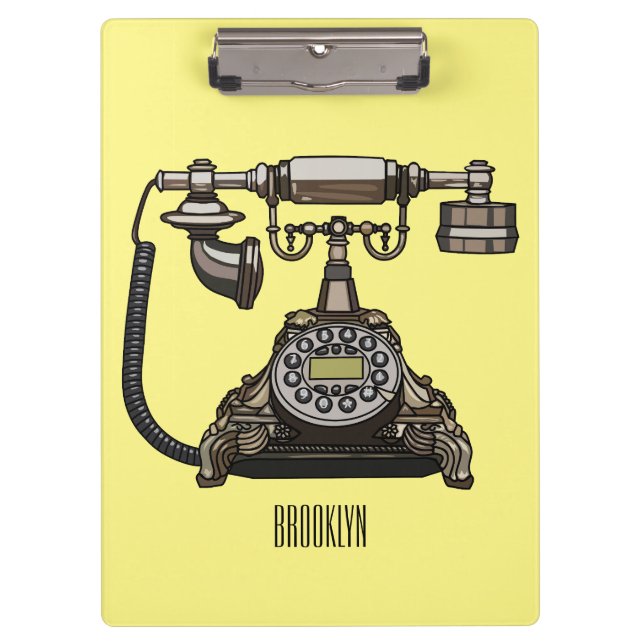 Telephone cartoon illustration clipboard (Front)