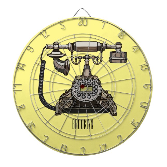 Telephone cartoon illustration dartboard (Front)