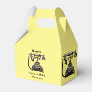 Telephone cartoon illustration favour box