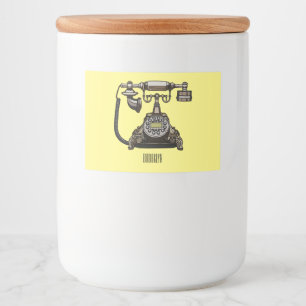 Telephone cartoon illustration food label