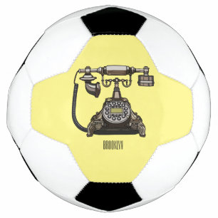 Telephone cartoon illustration football