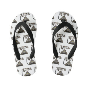 Telephone cartoon illustration kid's flip flops