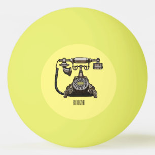 Telephone cartoon illustration ping pong ball