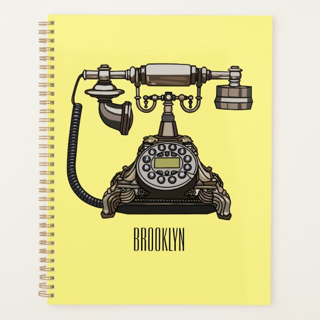 Telephone cartoon illustration planner (Front)