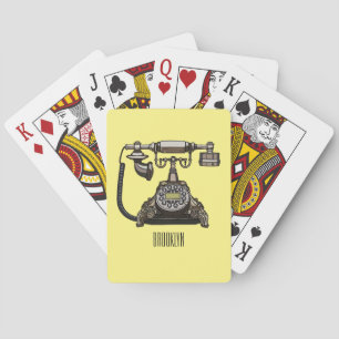 Telephone cartoon illustration playing cards