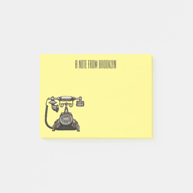 Telephone cartoon illustration post-it notes (Front)