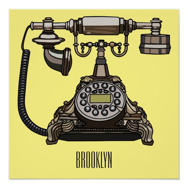 Telephone cartoon illustration poster (Front)