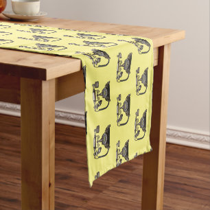 Telephone cartoon illustration short table runner