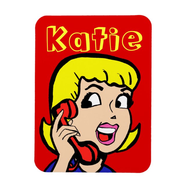 Telephone Girl Comic Strip Flexi Magnet (Vertical)