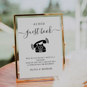 Telephone Guestbook Sign, Audio Wedding Sign