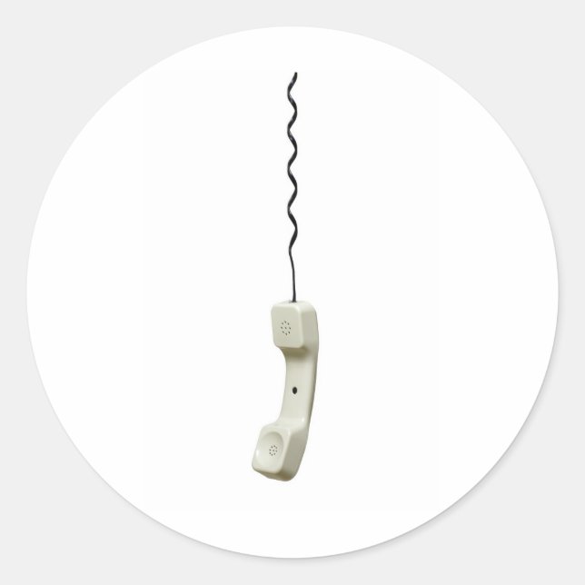 Telephone handset classic round sticker (Front)