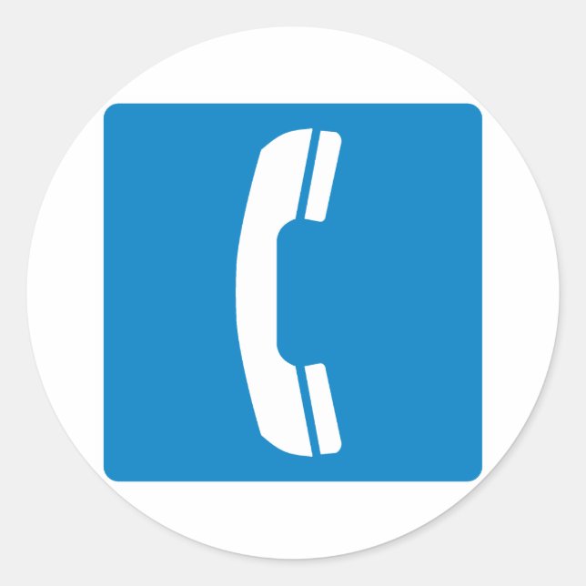 Telephone Highway Sign Classic Round Sticker (Front)