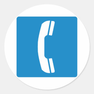 Telephone Highway Sign Classic Round Sticker