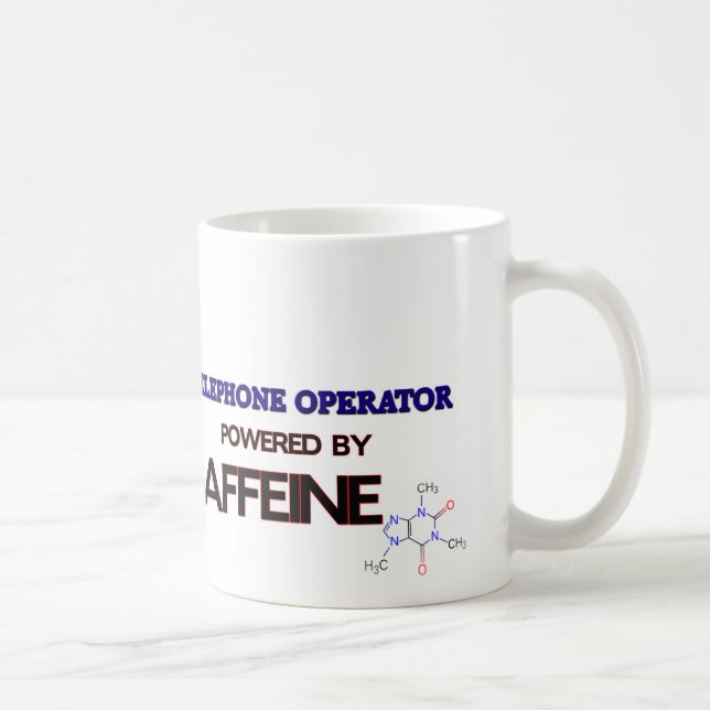 Telephone Operator Powered by caffeine Coffee Mug (Right)