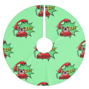 Telephone Pattern: Fashion Fun Brushed Polyester Tree Skirt