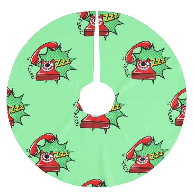 Telephone Pattern: Fashion Fun Brushed Polyester Tree Skirt (Front)