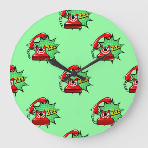 Telephone Pattern: Fashion Fun Large Clock