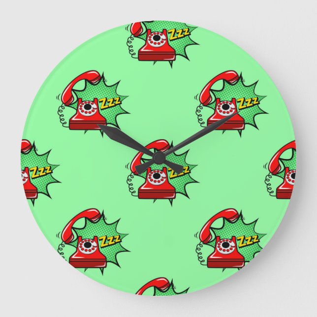 Telephone Pattern: Fashion Fun Large Clock (Front)