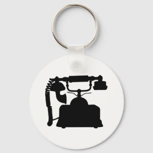 Telephone Silhouette Key Ring