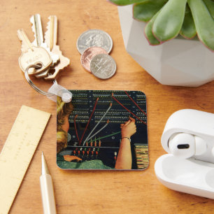 Telephone Switchboard Operator, Vintage Business Key Ring