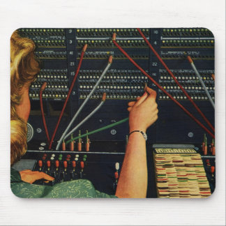 Telephone Switchboard Operator, Vintage Business Mouse Mat