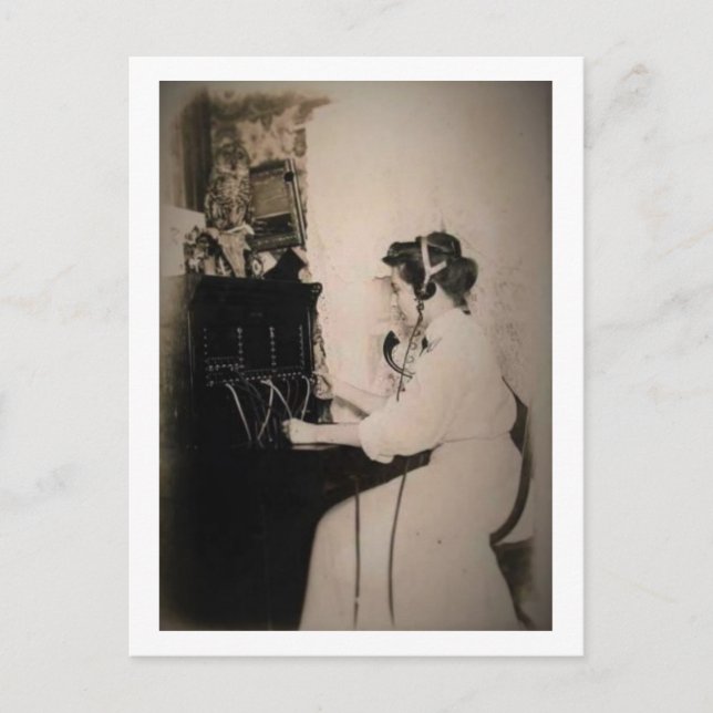 Telephone Switchboard Operator Vintage Postcard (Front)