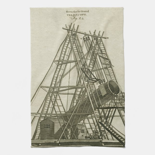 Telescope Antique SCIENCE EQUIPMENT 18TH CENTURY Tea Towel (Vertical)