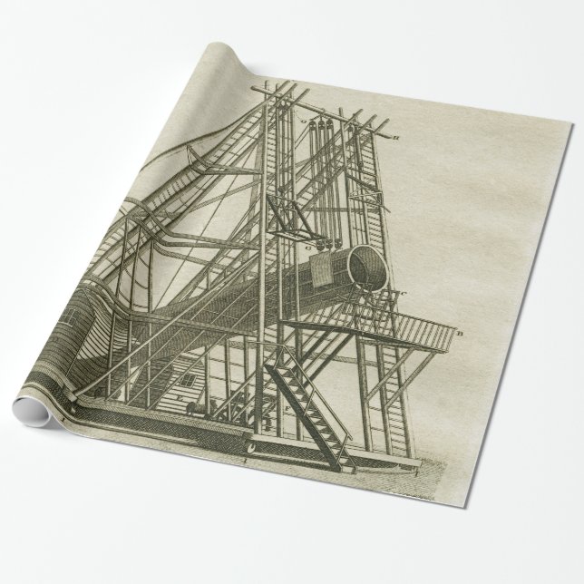 Telescope Antique SCIENCE EQUIPMENT 18TH CENTURY Wrapping Paper (Unrolled)