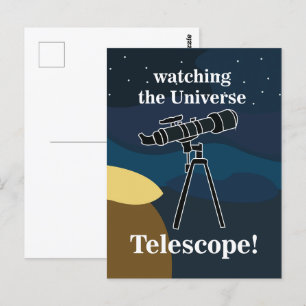 Telescope Night Sky Astronomy Stargazing  Postcard