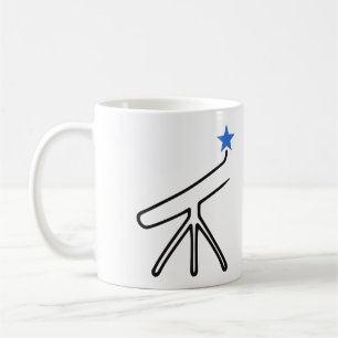 Telescope One Line Art with Blue Star Coffee Mug
