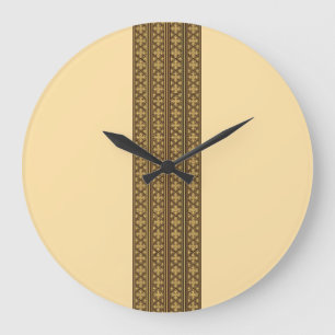Telet Cross Pendant-Beign on brown Large Clock