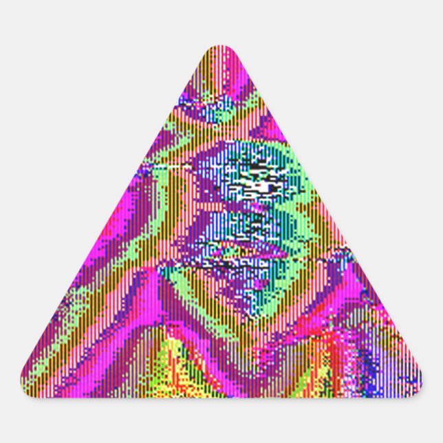 Televise Awakening (Glitch art) Triangle Sticker (Front)