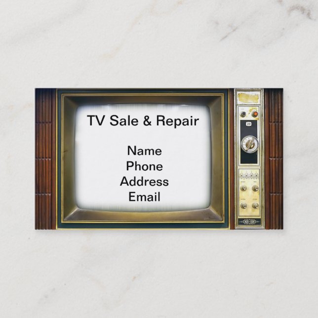 Television and Electronics Sale and Repair Service Business Card (Front)