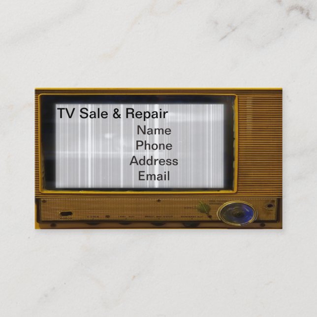 Television and Monitor Sale and Repair Services Business Card (Front)