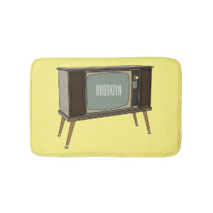 Television cartoon illustration bath mat