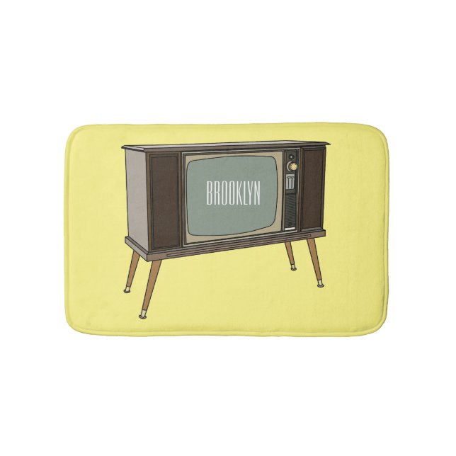 Television cartoon illustration bath mat (Front)