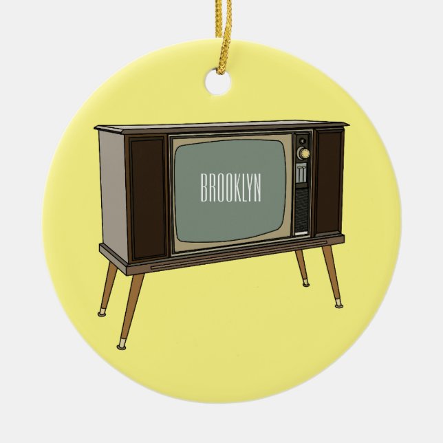 Television cartoon illustration ceramic tree decoration (Front)