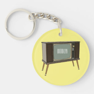 Television cartoon illustration key ring