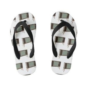 Television cartoon illustration kid's flip flops