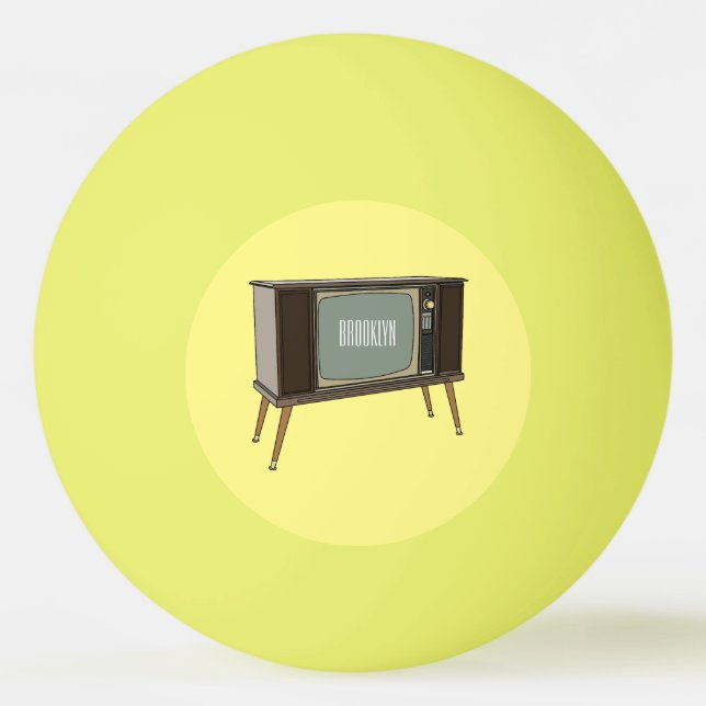Television cartoon illustration ping pong ball (Front)