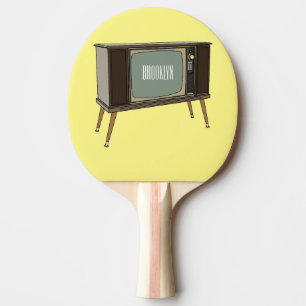 Television cartoon illustration ping pong paddle