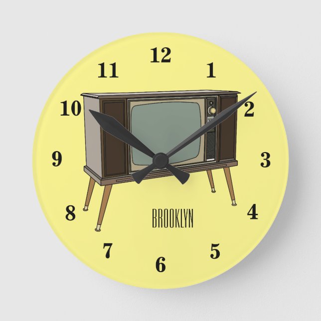 Television cartoon illustration round clock (Front)
