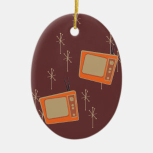 Television Makes Everyone Happy! Falling TVs Ceramic Tree Decoration