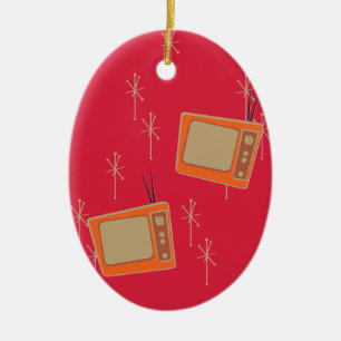 Television Makes Everyone Happy! Falling TVs Ceramic Tree Decoration
