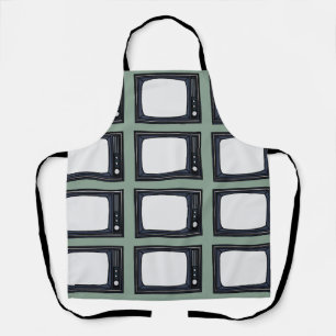 Television Old Classic Retro TV Pattern Apron