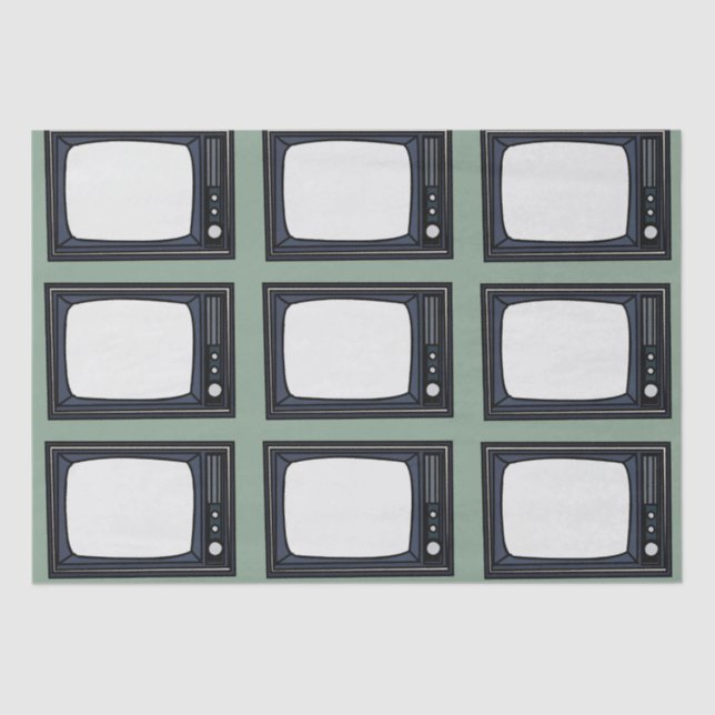 Television Old Classic Retro TV Pattern Tissue Paper (Front)
