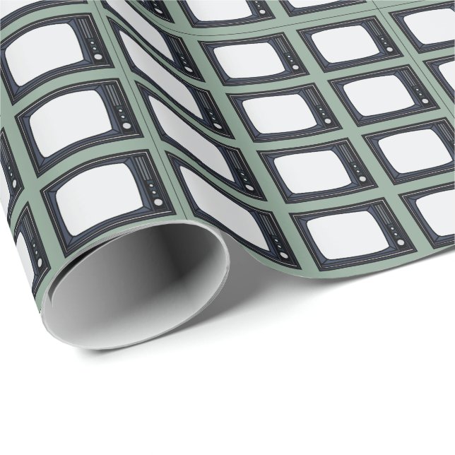 Television Old Classic Retro TV Pattern Wrapping Paper (Roll Corner)