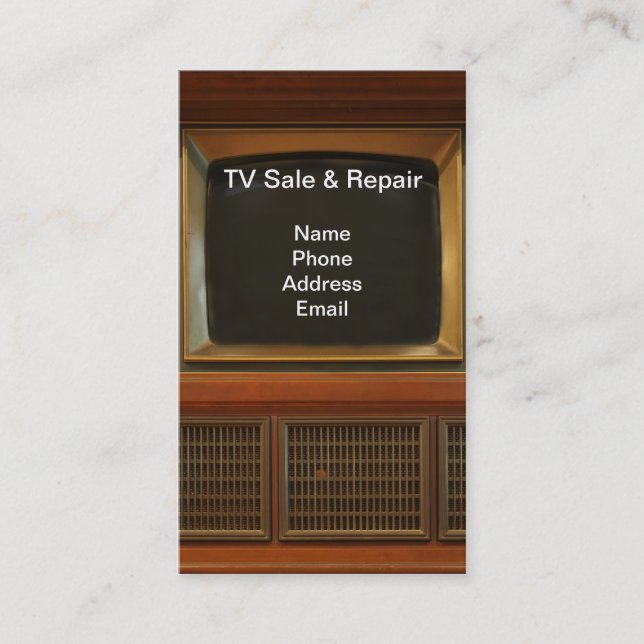 Television Sale and Repair Services Business Card (Front)